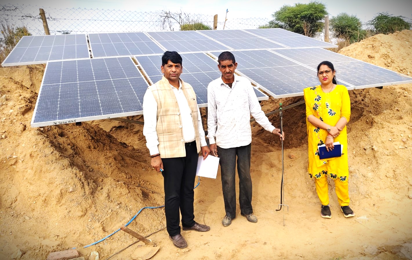 Ground-mounted solar panels at a Rajasthan installation
