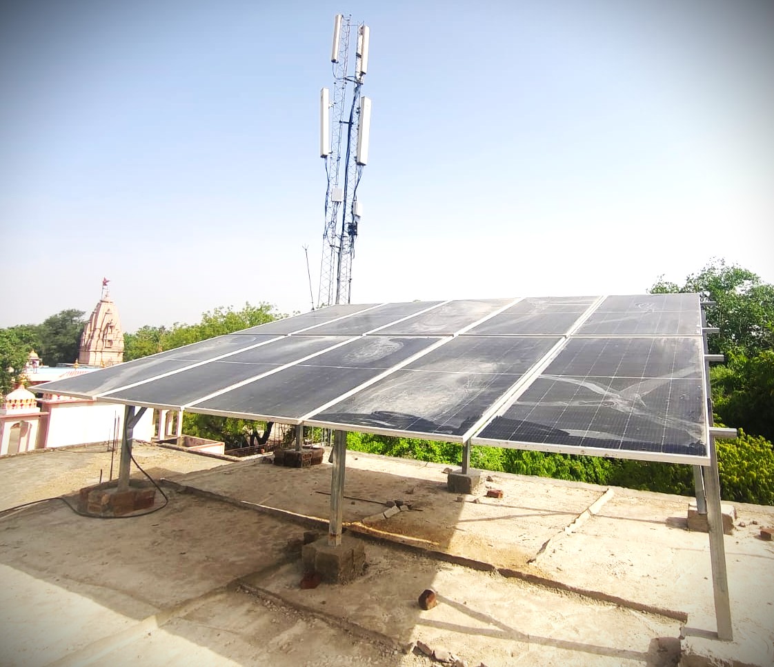 Solar panels installed across a commercial rooftop